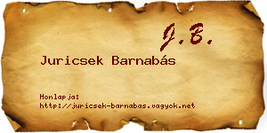 Juricsek Barnabás névjegykártya